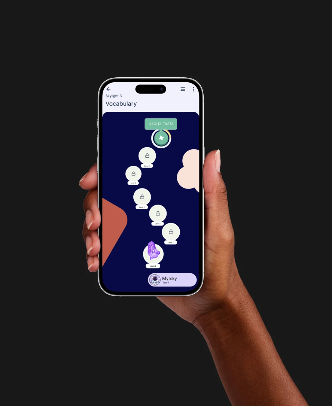 Oppimateriaalin tehtäväsisältöä mobiililaitteella